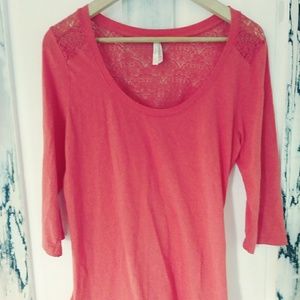 Coral lace knit